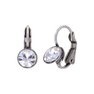 Silver Faceted Drop Earrings Konplott Miranda Konstantinidou German Crystal